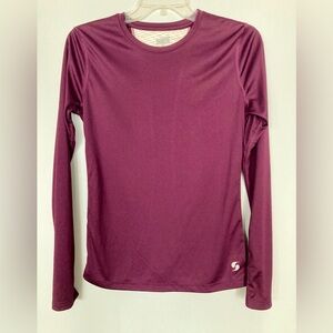 Soffe Burgundy & Cream, Long Sleeve Muscle Tee - S